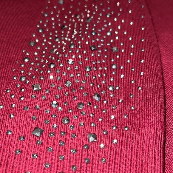 Vilci Milano womens size XL sweater dark rust pullover long sleeve rhinestones - Picture 7 of 12